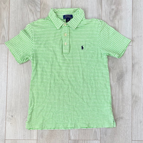 Polo Ralph Lauren Green & White Stripe Polo - Picture 1 of 5